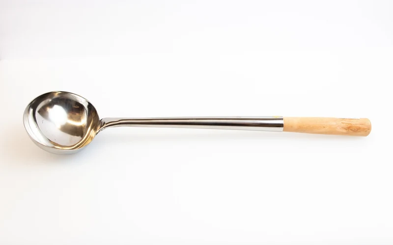 CHEFCO,LD-1,#1 Stainless Steel Ladle with Wooden Handle ,8 liang ,13cm dia