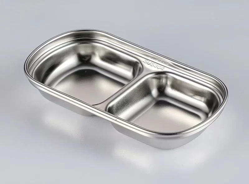 CHEFCO,KSD-2,Stainless steel Korean-style Sauce Dish-Silver(2 Compartment/70G)