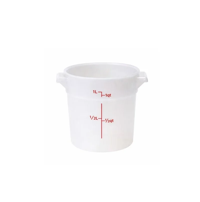 Sub-equip,PRC-1QT,1Qt Round Food Storage Container, PP,White, Lids Sold Separately