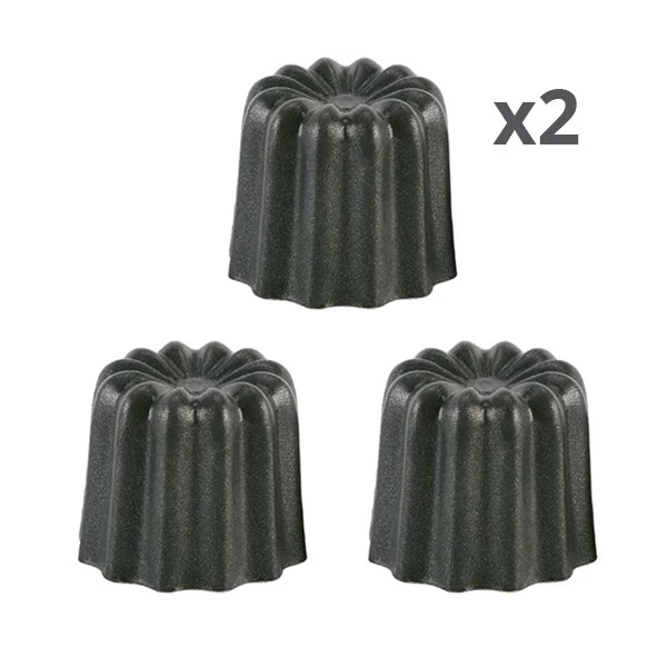 Lot de 6 moules à canelés en aluminium anti-adhésif 5,5 cm Patisse
