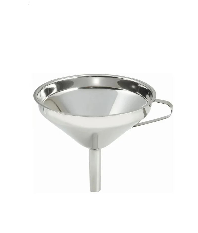 Chefco, SF-13, 5"/13 cm Dia, Stainless Steel Wide Mouth Mirror Finish Funnel