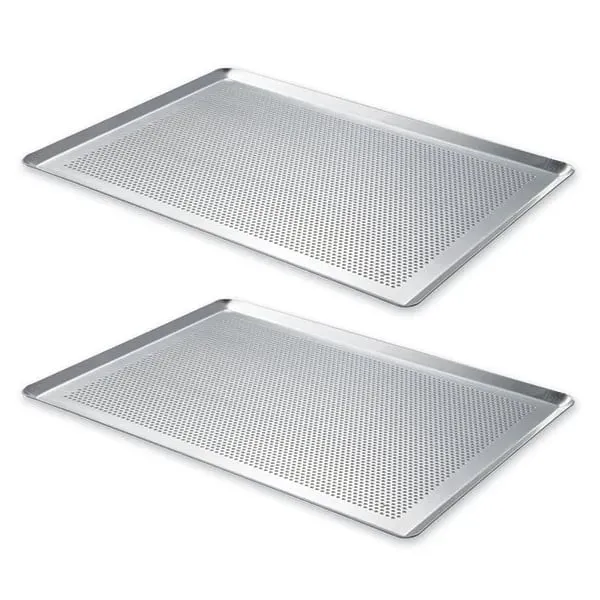 Lot 2 plaques à pâtisserie micro-perforée en aluminium 40 cm Mathon