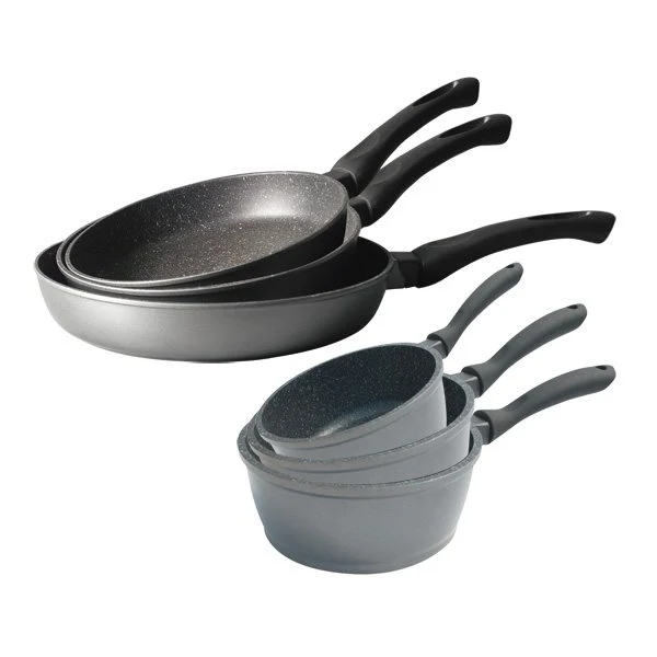 Lot 3 casseroles et 3 poêles revêtement Dur comme la pierre Mathon