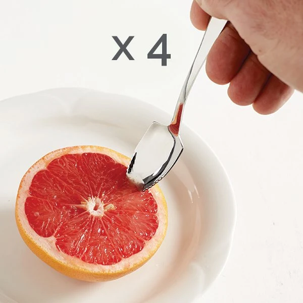 Lot de 4 cuillères à pamplemousse inox Mathon