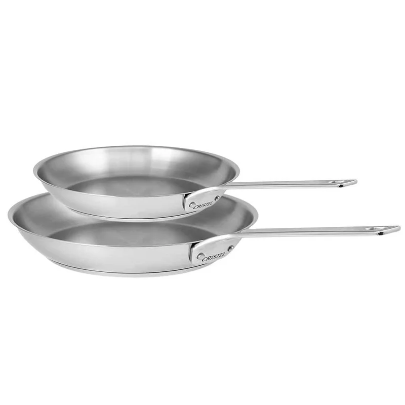 Lot de 2 poêles Inox Brossé 1826 - CRISTEL