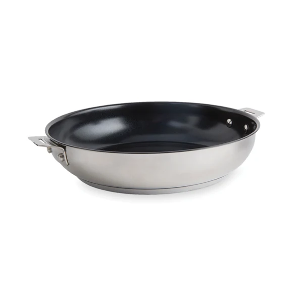 Poêle inox revêtement antiadhérent céramique Clips'Inox sans manche 24 cm Mathon