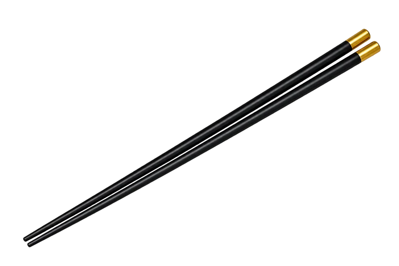 CHEFCO,CS-HJ151,Alloy Black Chopsticks with Golden Top 10 pairs