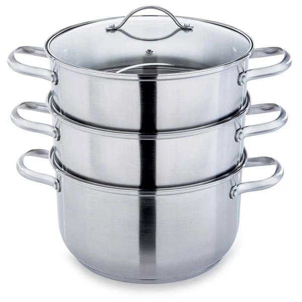 Lot cuiseur vapeur inox 26 cm 2 paniers Mathon