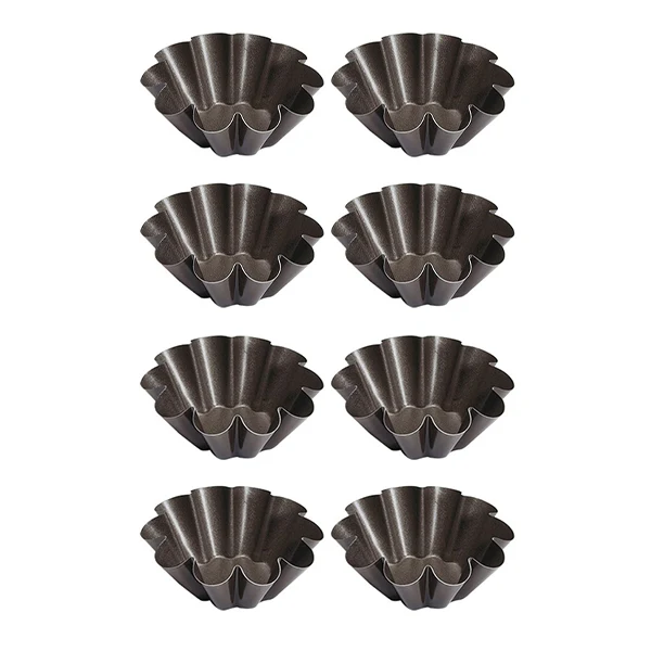 Lot de 8 moules à briochettes individuels 8cm Gobel