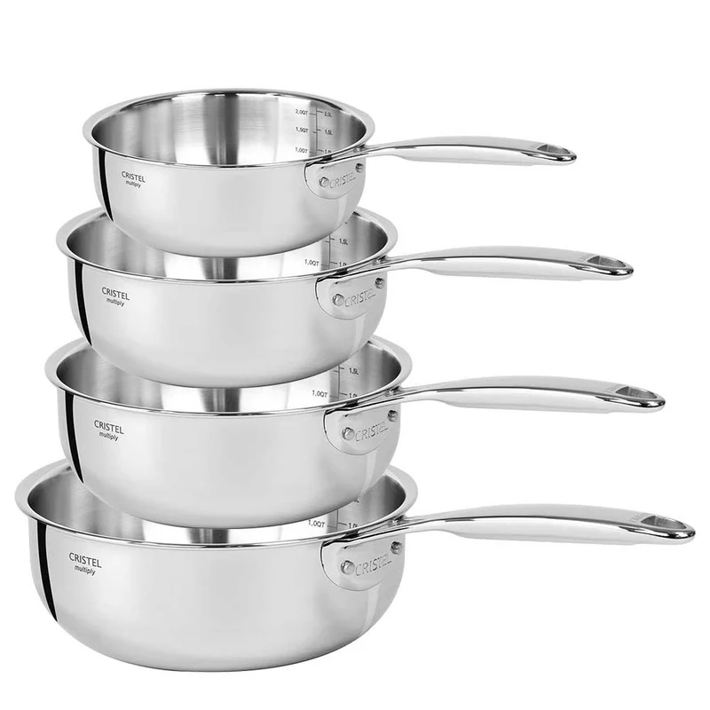 Lot de 4 Casseroles CASTEL'PRO Inox - CRISTEL