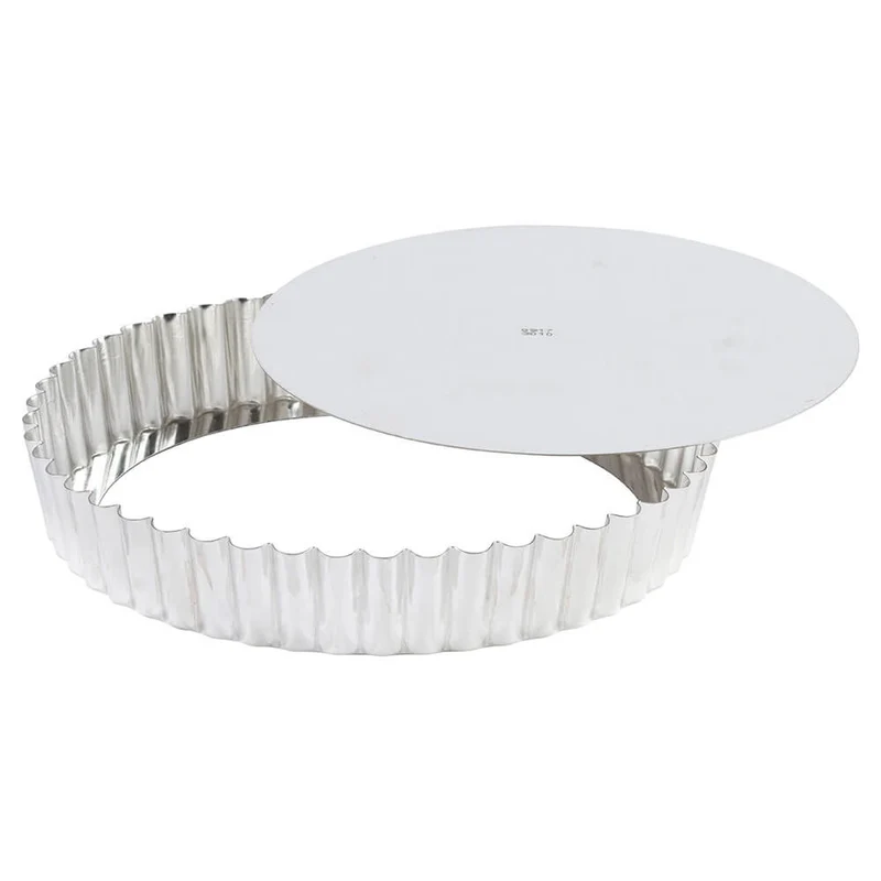 Tourtière ronde cannelée fer blanc diamètre 24 cm - GOBEL