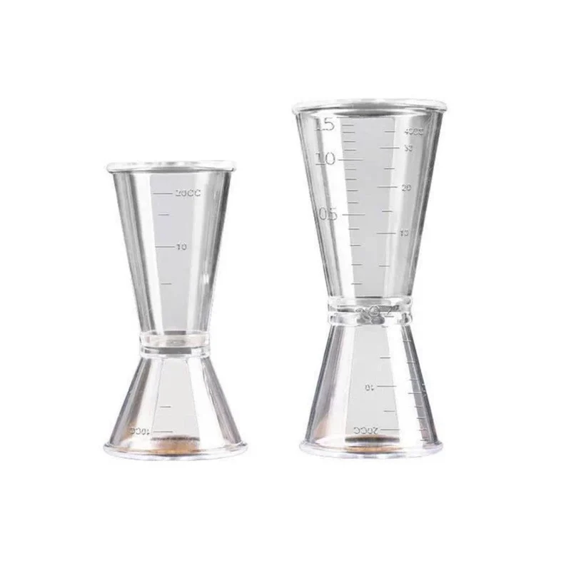 CHEFCO,JW-MC20,Multi-functional transparent PC resin double head measuring cup bubble tea and bar use Jigger