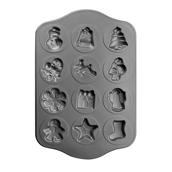Plaque en acier 12 biscuits Noël Ibili