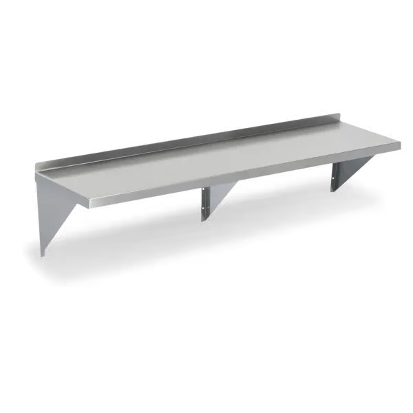 Metal 304, WS-1284-418, 18 Gauge 430 Stainless Steel Solid Wall Shelf 12"width x 84" length