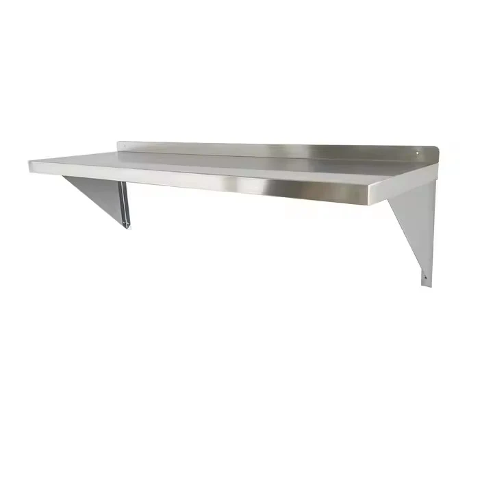 Metal 304, WS-1236-418, 18 Gauge 430 Stainless Steel Solid Wall Shelf 12"width x 36" length