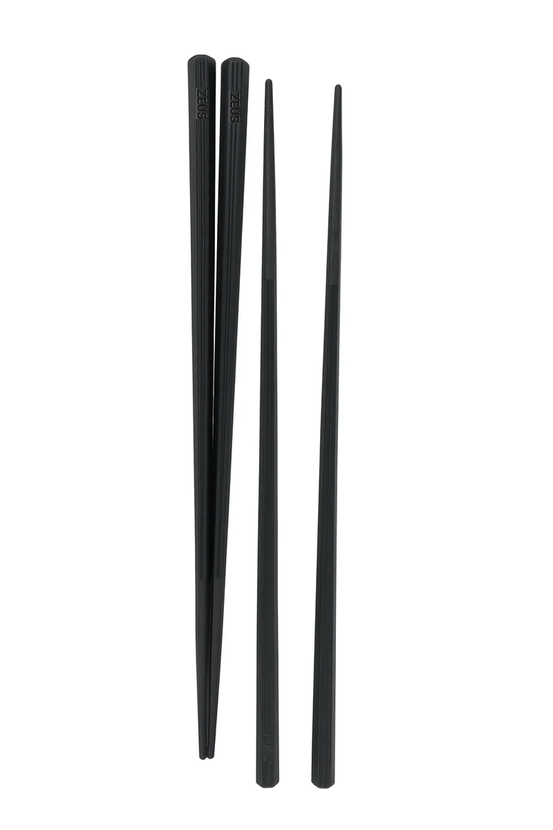Chefco, CS-HB36, Black Tapered Alloy Chopsticks, 10 Pairs (9.75")