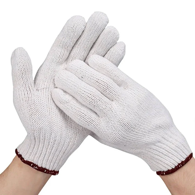 CHEFCO,WCG-600, White Cotton Gloves, Brown, Medium22cm,12 Pairs/Pack