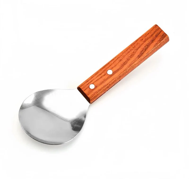 CHEFCO,WFS-3, Small Stainless Steel Food Paddle with Wood Handle(80mm/3.15" Dia)