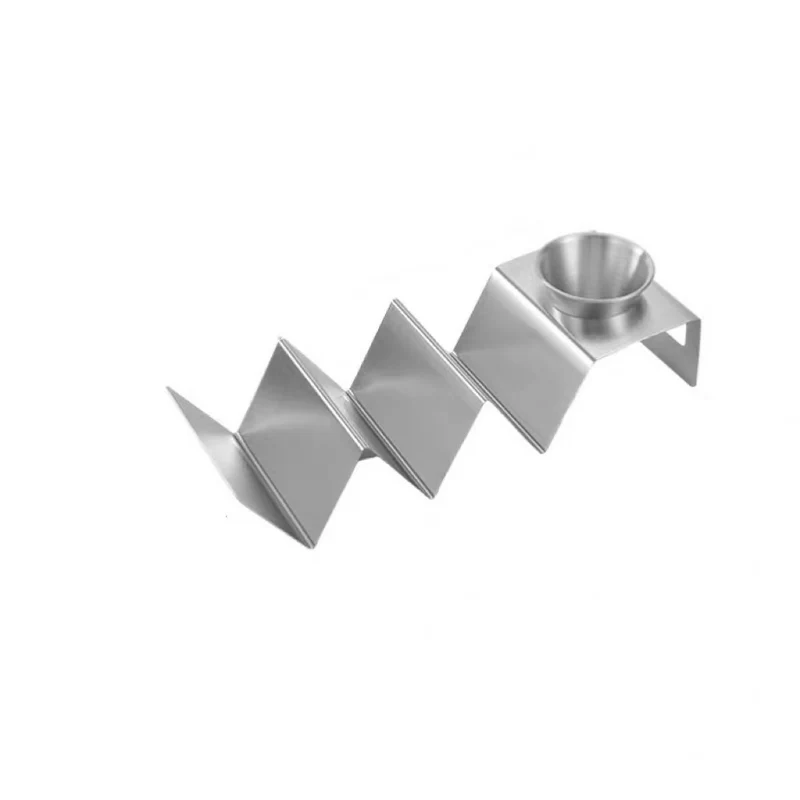 CHEFCO,STH-3S , Stainless Steel Taco Holder Stand with 1 Sauce Cup Holds 3 Tacos
