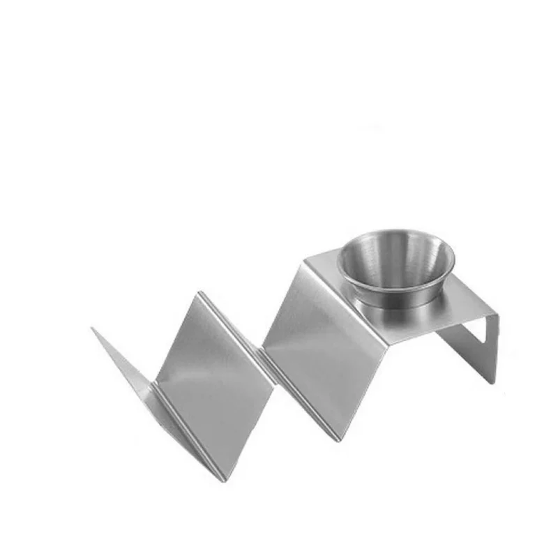 CHEFCO,STH-2S , Stainless Steel Taco Holder Stand with 1 Sauce Cup Holds 2 Tacos