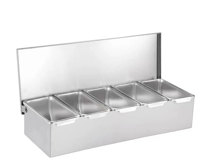 CHEFCO,SDP-5 ,5 Condiment Holder with Stainless Steel base