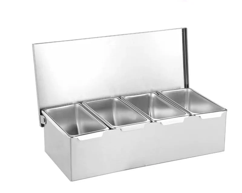 CHEFCO,SDP-4 ,4 Condiment Holder with Stainless Steel base