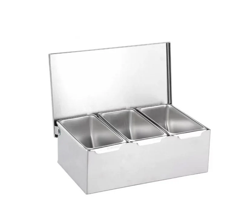 CHEFCO,SDP-3 ,3 Condiment Holder with Stainless Steel base