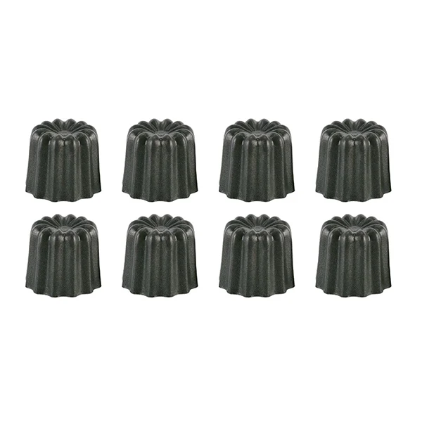 Lot de 8 moules à canelés en aluminium anti-adhésif 4,5cm Patisse