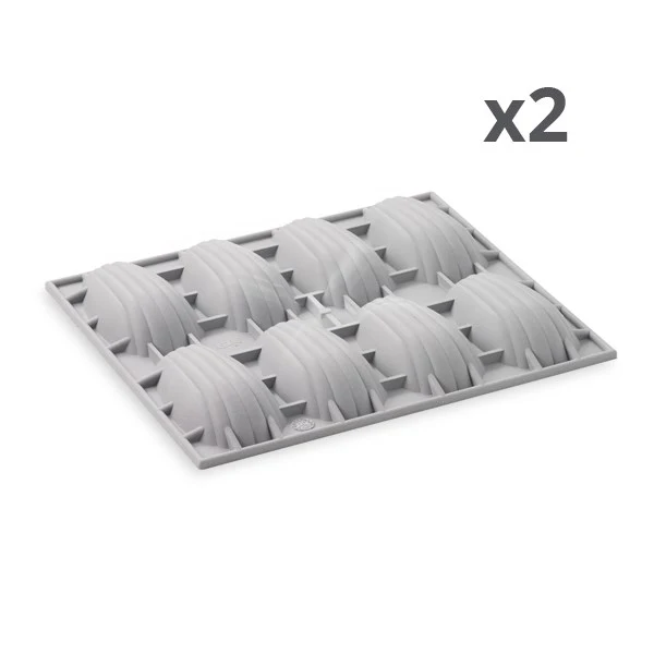 Lot de deux plaques 8 madeleines De Buyer