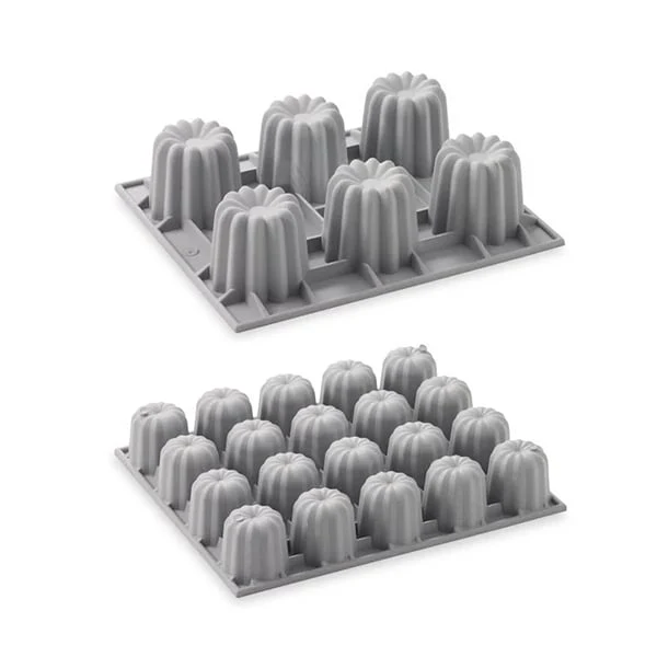 Set de 2 Elastomoules canelés et mini-canelés De Buyer