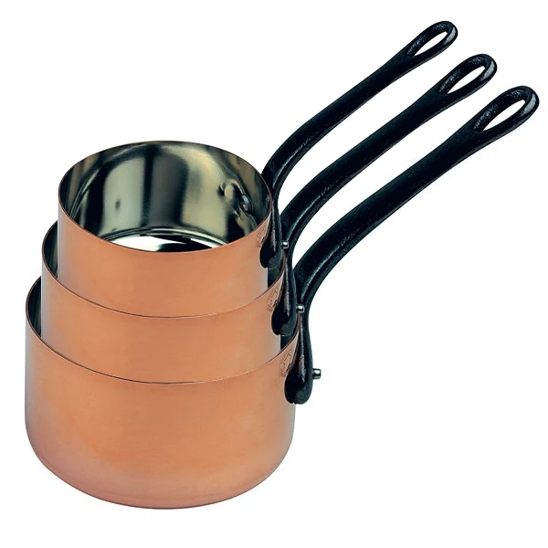 Set 3 casseroles 16, 18 et 20 cm en cuivre massif Baumalu