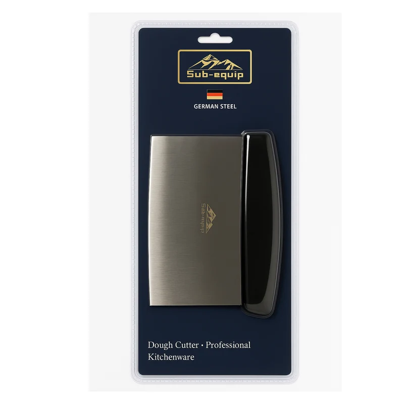 Sub-Equip, DSC-3K,High Carbon German Steel Dough Cutter with Black Polypropylene Handle - 6"L Blade