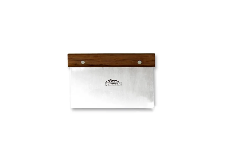 Sub-equip, DSC-63, High Carbon German Steel Dough Scraper, Wooden Handle (6"L x 3"W)