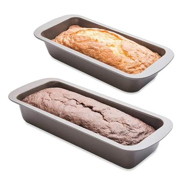 Lot 2 moules à cake 25 et 30 cm acier revêtement antiadhérent Mathon