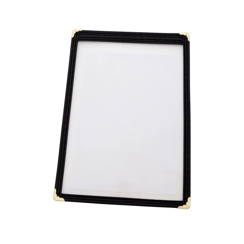 PMC-5K - Single Pocket Menu Cover - Black, 6-3/8 x 9-3/8 (Half-Letter Size)