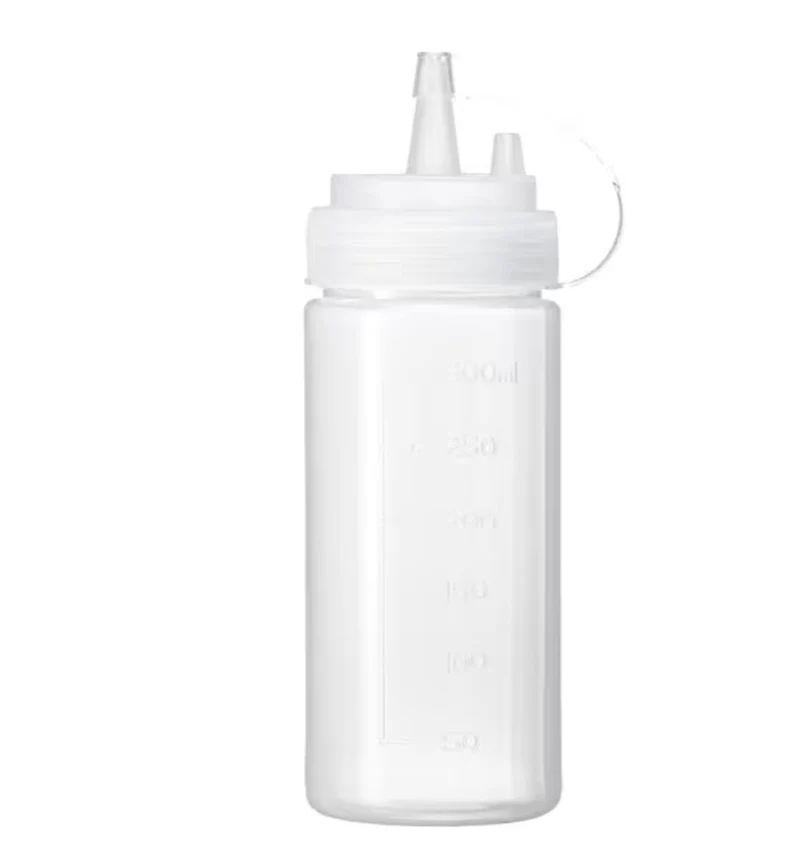 Chefco, 400 ml / 13.5 oz Squeeze Bottle with Lid-Clear White (JZP-002C)