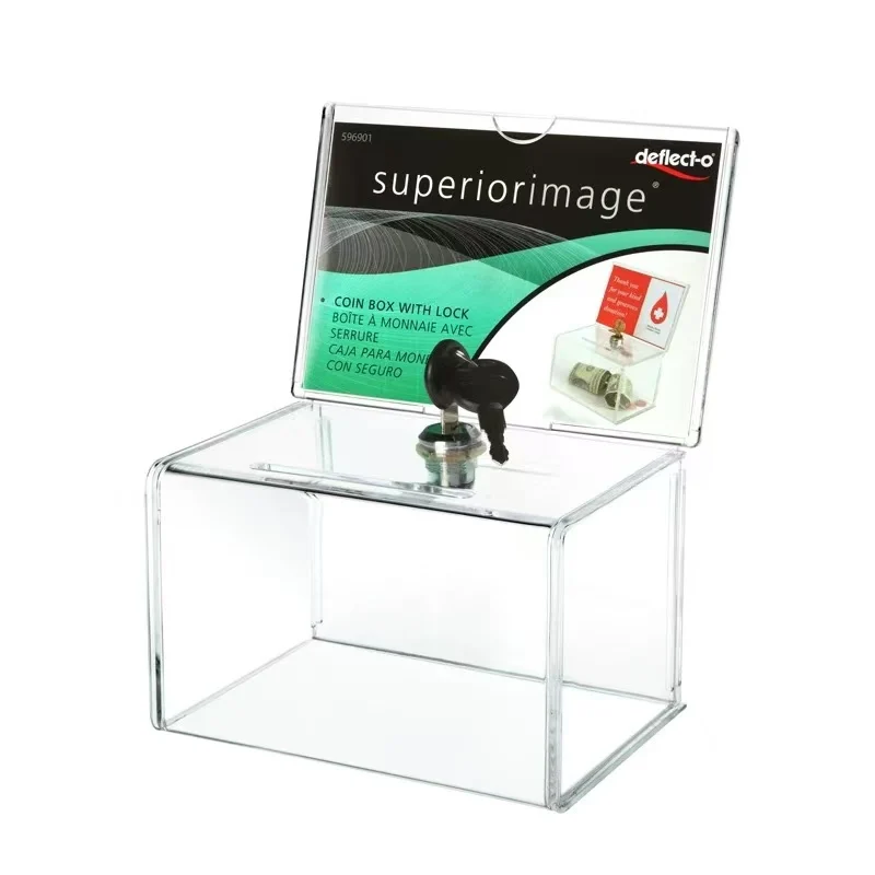Chefco, ACB-1, Acrylic Donation Box, Tips box, with Key lock