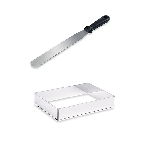 Lot rectangle à gâteau extensible et spatule à gâteaux Mathon