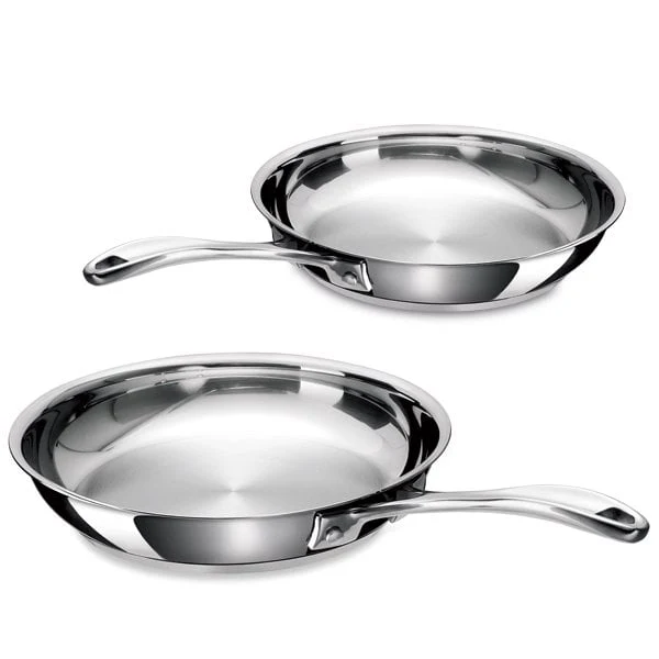 Lot 2 poêles tout inox Chef 24 et 28 cm Beka