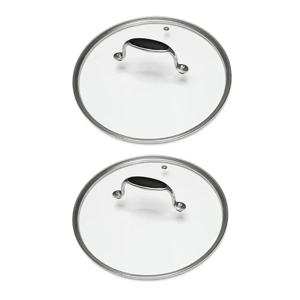 Lot de 2 couvercles en verre Excell'Inox 30 et 32 cm Mathon