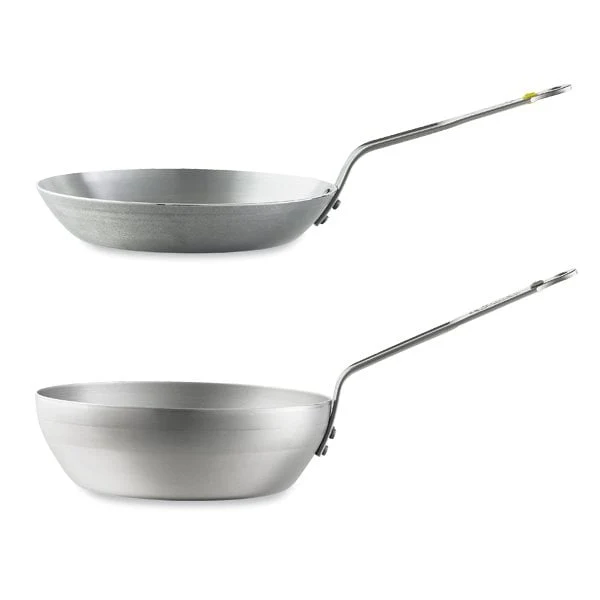 Lot poêle et sauteuse paysanne acier Minéral B 24 cm De Buyer