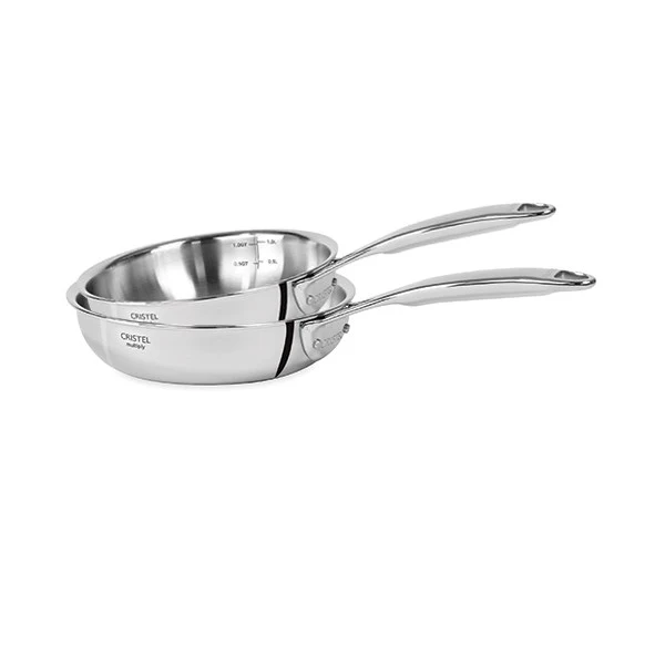 Lot 2 poêles sautoir tout inox Castel’Pro 24 et 28 cm Cristel
