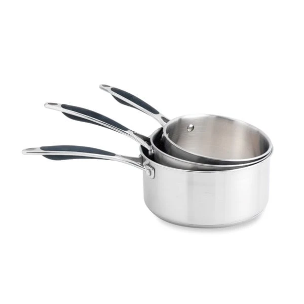Lot 3 casseroles inox Excell'Inox 16, 18 et 20 cm Mathon