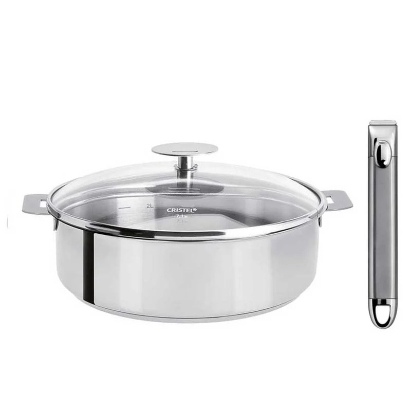 Lot Sauteuse Mutine 24 cm amovible avec 1 poignée Zenith et couvercle - CRISTEL