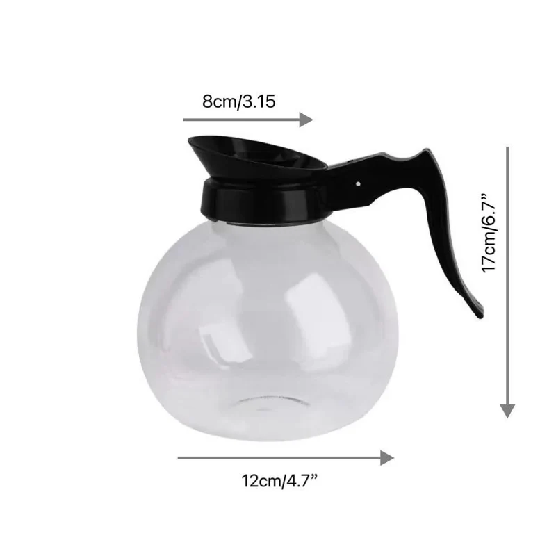 CHEFCO,K139A, 1.7L Glass Coffee Decanter ,Black