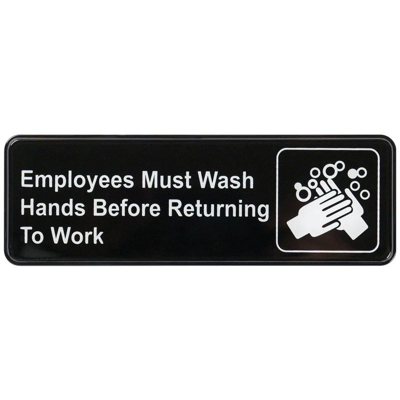 SGN-322 - Information Signs, 9"W x 3"H - Employees Must Wash Hands Before Returning to Work