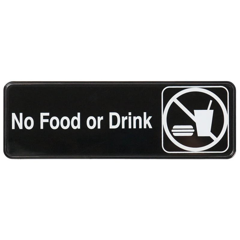 SGN-333 - Information Signs, 9"W x 3"H - No Food or Drink