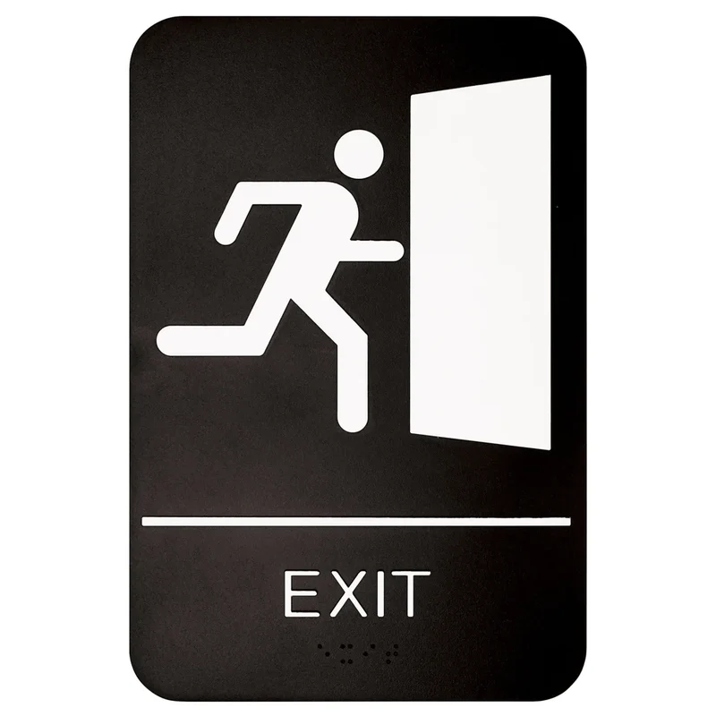 SGNB-604 - Information Signs with Braille, 6"W x 9"H - Exit