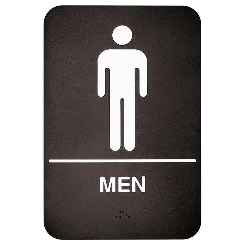 SGNB-605 - Information Signs with Braille, 6"W x 9"H - Men