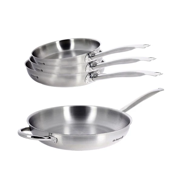 Lot 4 poêles tout inox Prim'Appety 20, 24, 28 et 32 cm De Buyer